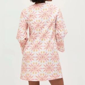 Hill House The Artemis Dress In Orange Shell Mosaic Cotton